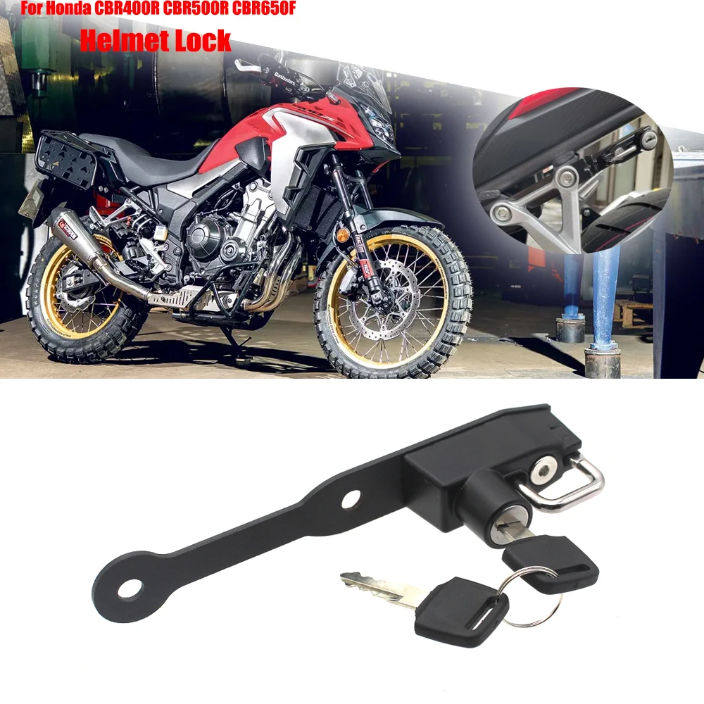 

Motorcycle Accessories Helmet Lock Helmet Lock Mount Hook with 2 Keys For Honda CB750 Hornet 23- CBR400R CBR500R CBR650F CB650F