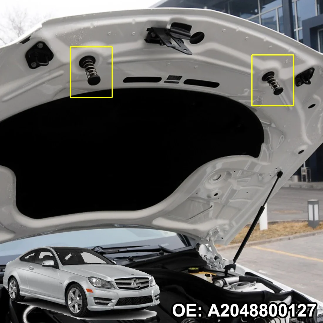 1Pc Car Fastener Clip Hood Switch Lock Spring 2048800227 for Mercedes Benz C E S GLK SL Class W204 W212 S212 A207 C207 R231 X204