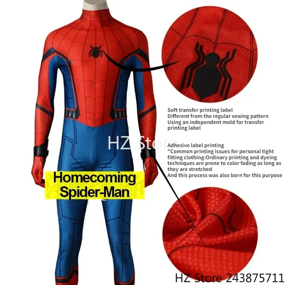 mar-vel スパイダーマン ホームカミング ゼンタイ ジャンプスーツ マスク付き ボディスーツ ハロウィン コスチューム スーツ 男性 女性 誕生日プレゼント