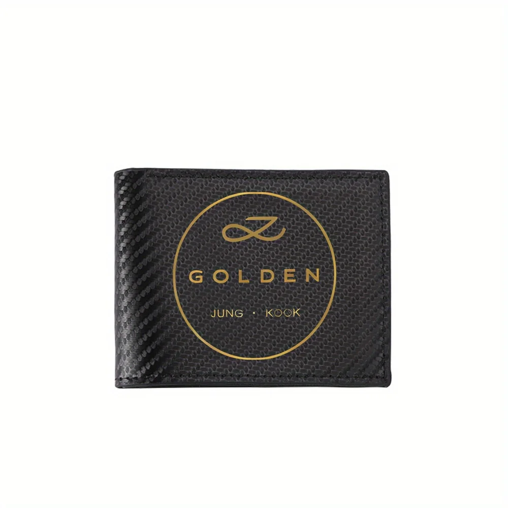 Circle design with gold text emblem Men's Wallets Simple Business Modern Stylish Printing Design Gifts For Father Boyfriend Chri