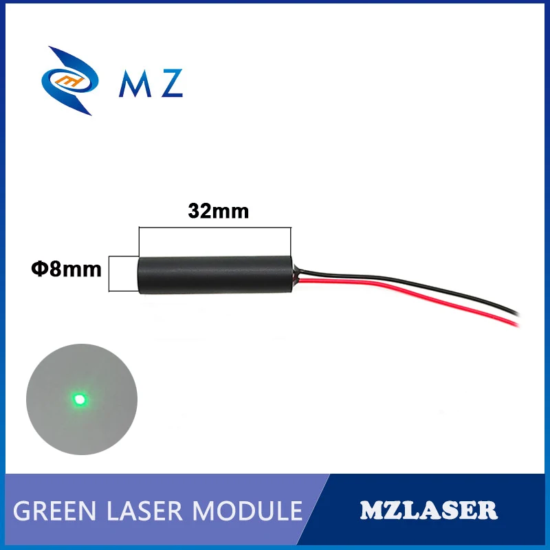 Green Dot Laser Diode Module Hot Selling Compact Mini D8mm 520nm 0.5mw Class I Industrial Grade APC Drive CW Circuit Model Laser