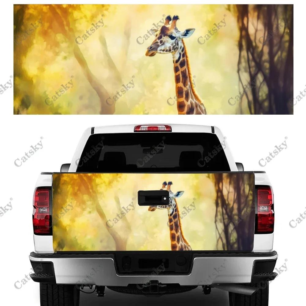 Majestic Mammal Giraffe Truck Tailgate Wrap Professional Grade Material Universal Fit for Full Size Trucks Weatherproof