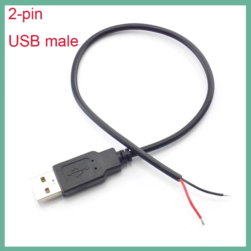 0.3m USB Cable Connector Male Female Cable 4 Pin Wire Data Extension Cord 2 Pin Power Supply for DIY 5V Adapter Charging 0.3M E3