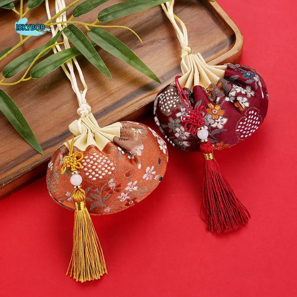 

Case Cloth Flower Pattern Tassel Hanging Decoration Empty Sachet Chinese Style Storage Bag Purse Pouch Women Jewelry Bag