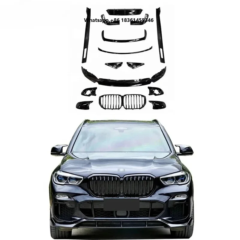 For X5 G05 2019-2022 | Front Lip+Diffuser+Side Skirts | Upgrade | Flash Sale! CLY Black Knight Body Kit