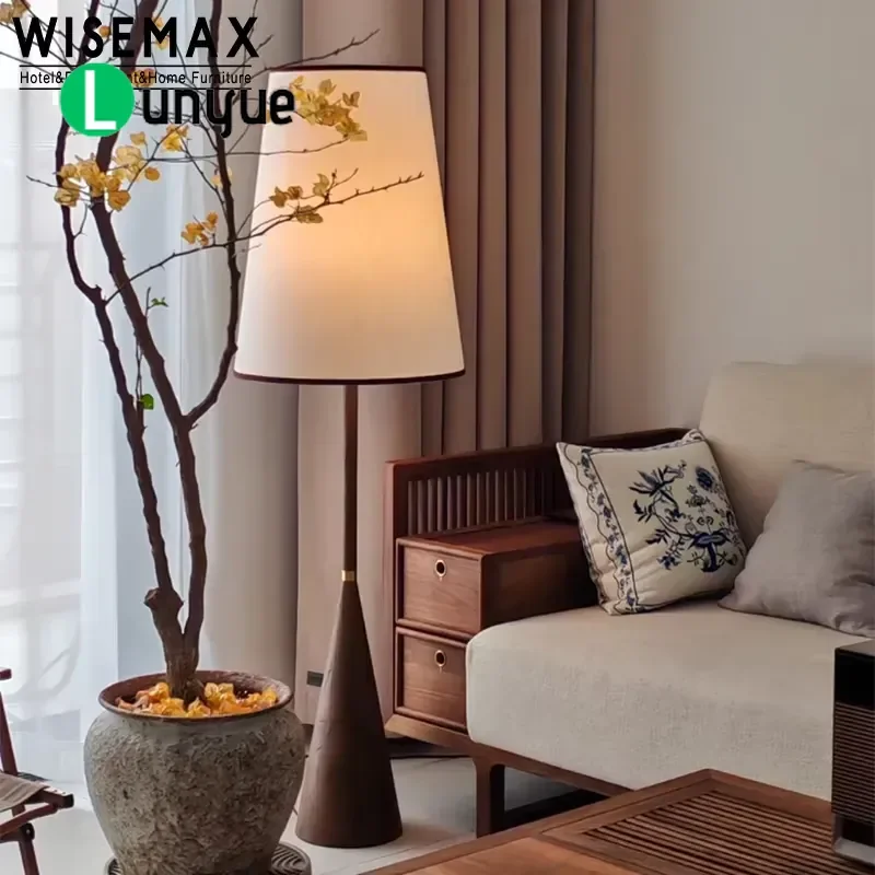 French Medieval Style Solid Wood Floor Lamp High Quality Home Decoration Living Room Night Light Vintage Furniture