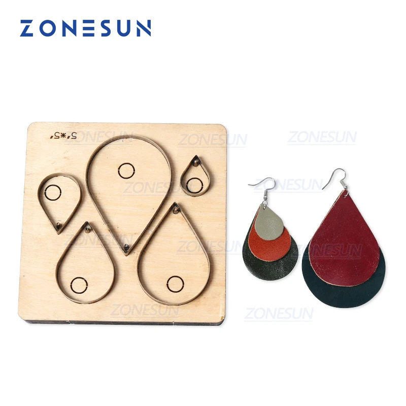 

ZONESUN H10 DIY Custom Cutter Leather Earring Cutting Die Leather Cut Out Earring For Steel Rule Die Cutting Machine Press Tools