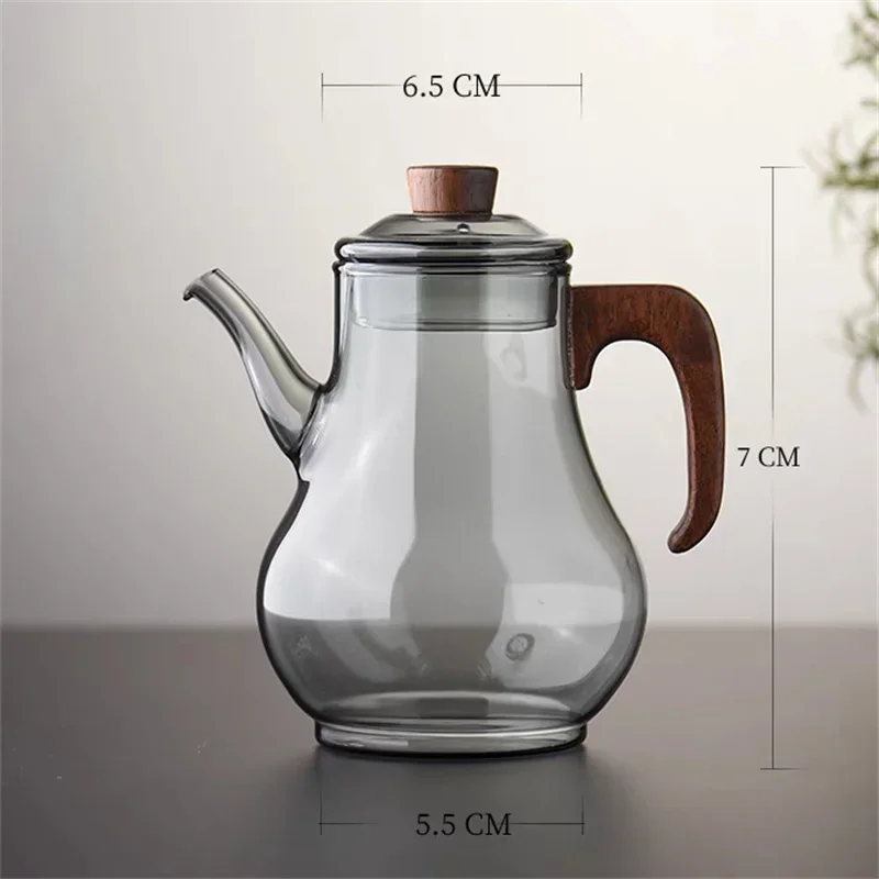 One Person 280ml Brewing Green Tea Glass Teapot With Wooden Handle Household Kungfu Tea Maker Tea Set