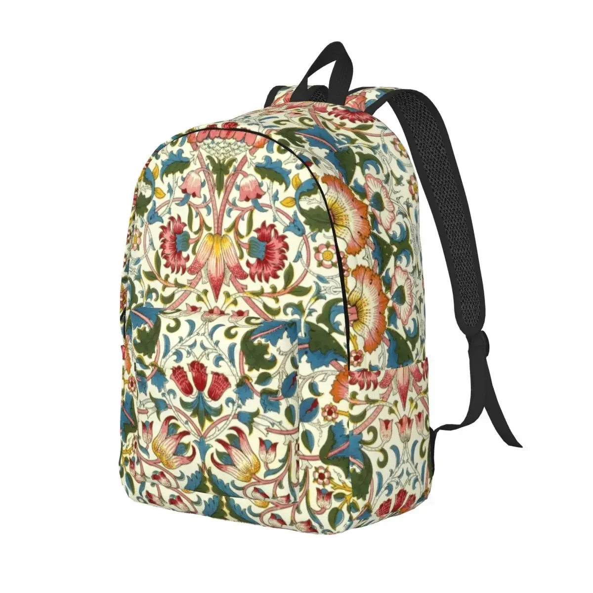 William Morris Laptop Backpack Men Women Fashion Bookbag for College School Students Floral Textile Pattern Bags