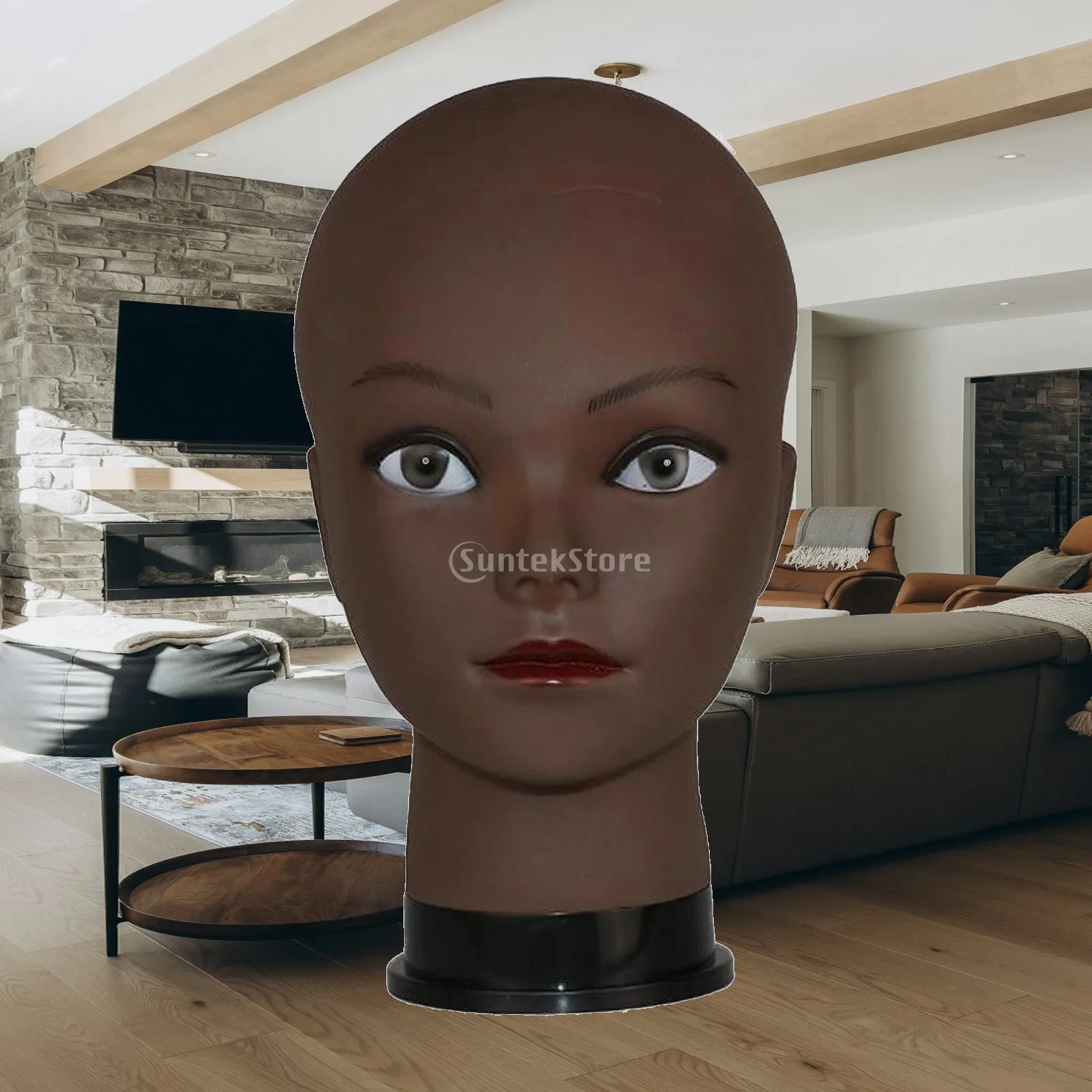 22Inch Head Head Wig Glasses Display Styling Head with Mount Hole for Makeup Practice Heim