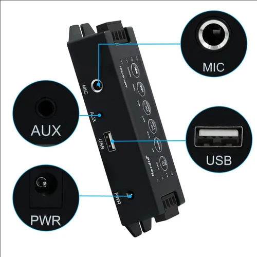 Imagen 2 del producto Herdio amplificadores de potencia para el hogar de 4 vías Audio Bluetooth y Mini amplificador auxiliar para altavoces de techo de pared de baño enchufe UE/EE. UU./REINO UNIDO/AU