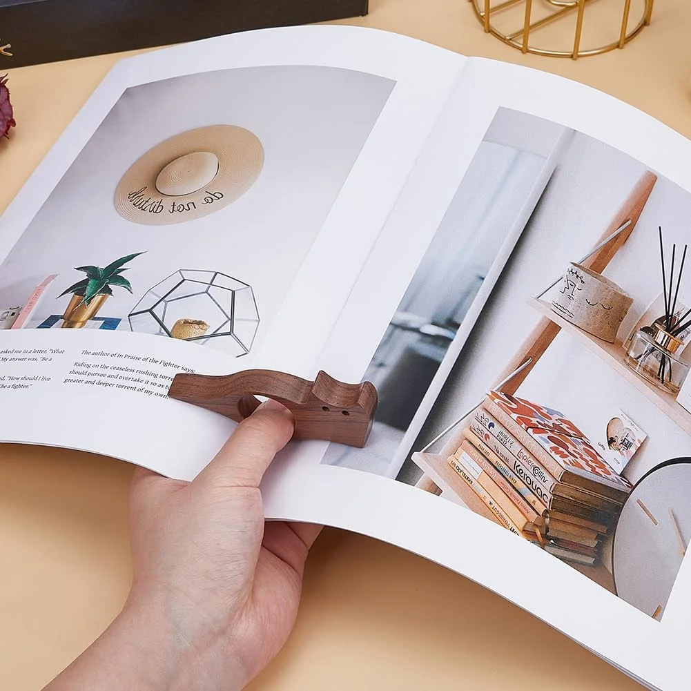 1-4 قطعة خشبية الحيوانات الأليفة القط القراءة المرجعية يد واحدة القراءة الإبهام كتاب دعم كتاب صفحة حامل المتحمسين القراءة بسرعة أدوات المساعدة