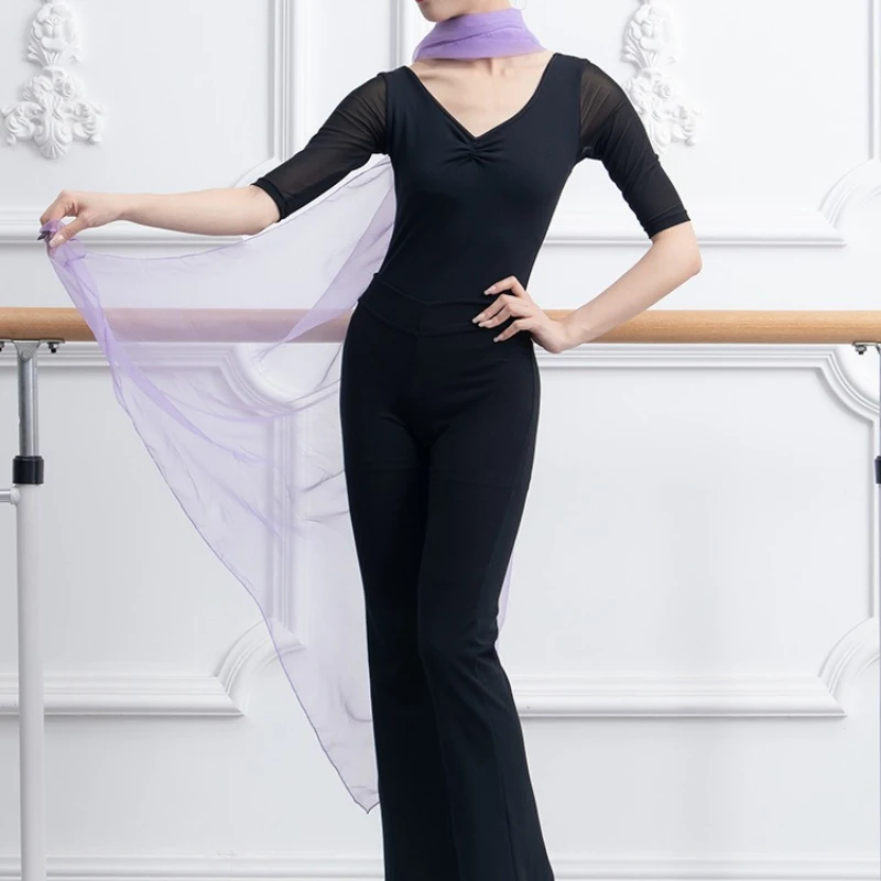 Letnia Wygodna Forma i Trening Etykiety Ubrania Strój do Ćwiczeń Tańca Damski Dorosły Siateczkowy Rękaw Elegancki Trening