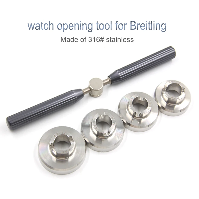 Stainless Steel Watch Case Opener for Breitling 34mm 35mm 36mm 38mm Opening Dies Tools for Watch Serivice