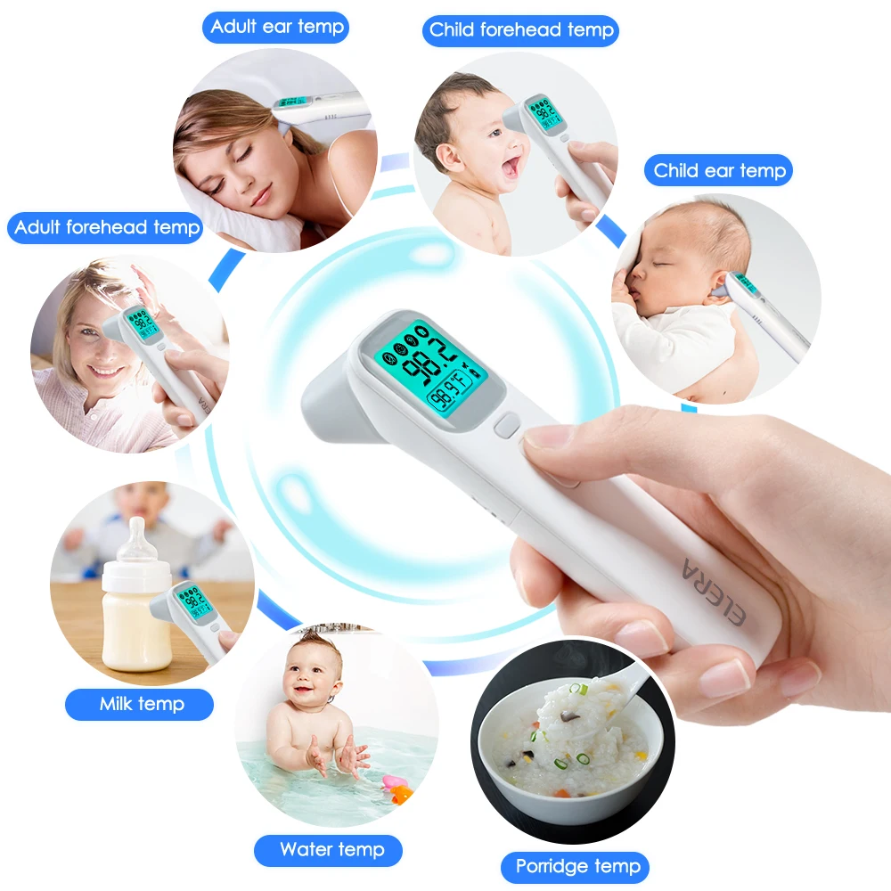 ELERA Infrared Digital Thermometer Forehead Ear Body Fever Termometre Multi-function Non-contact Temperature Measurement Device