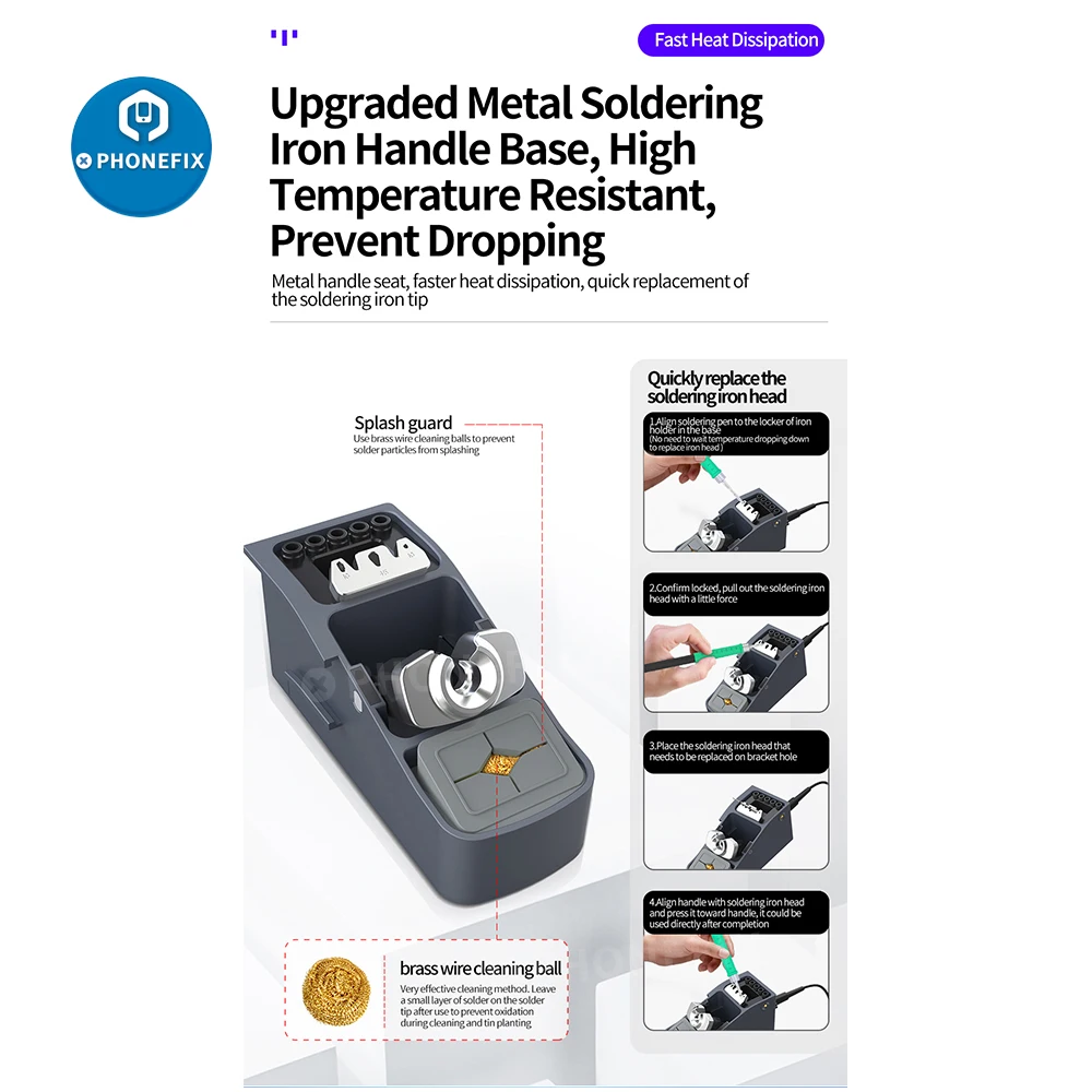 AIXUN Pegangan Besi Solder untuk JC AIXUN T3A/T3B Ujung Besi Solder Elektrik Pegangan Besi