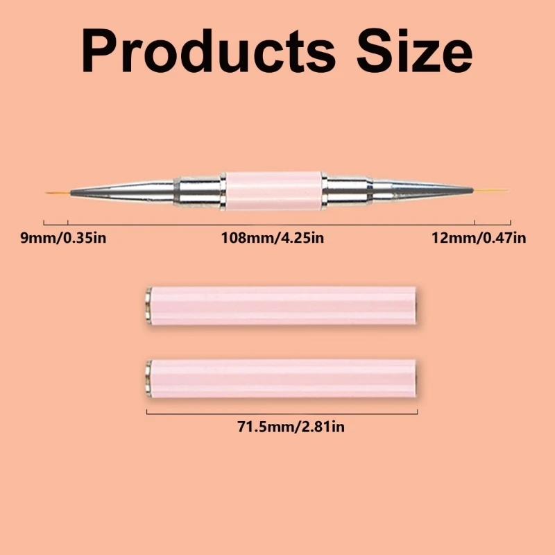 ชุดแปรงมืออาชีพ 5pcs แปรงเล็บปากกา Thin Liner สำหรับตกแต่งรายละเอียด Dropship