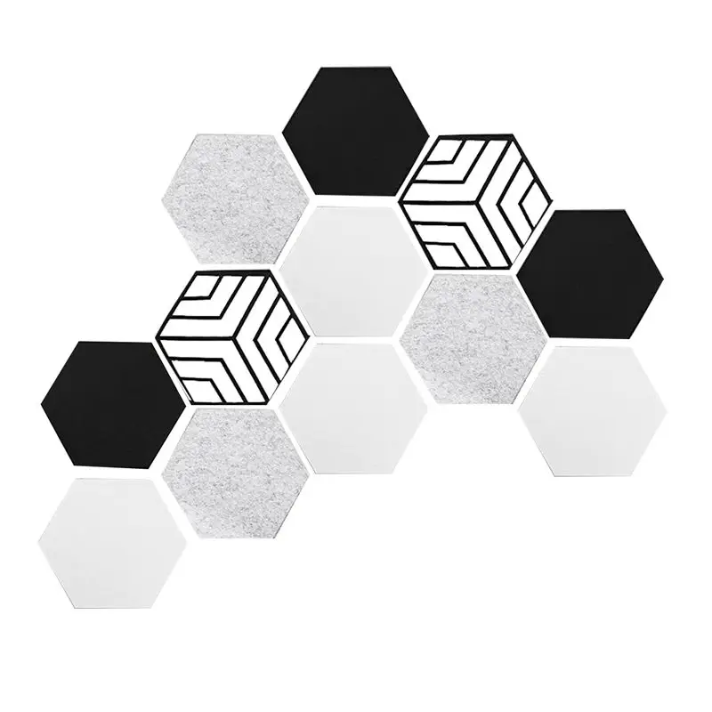 Y50A-12 Pcs Self-Adhesive Acoustic Panels,Hexagon Sound Proof Panels,Sound Absorbing Panels For Recording Studio Home,Offices
