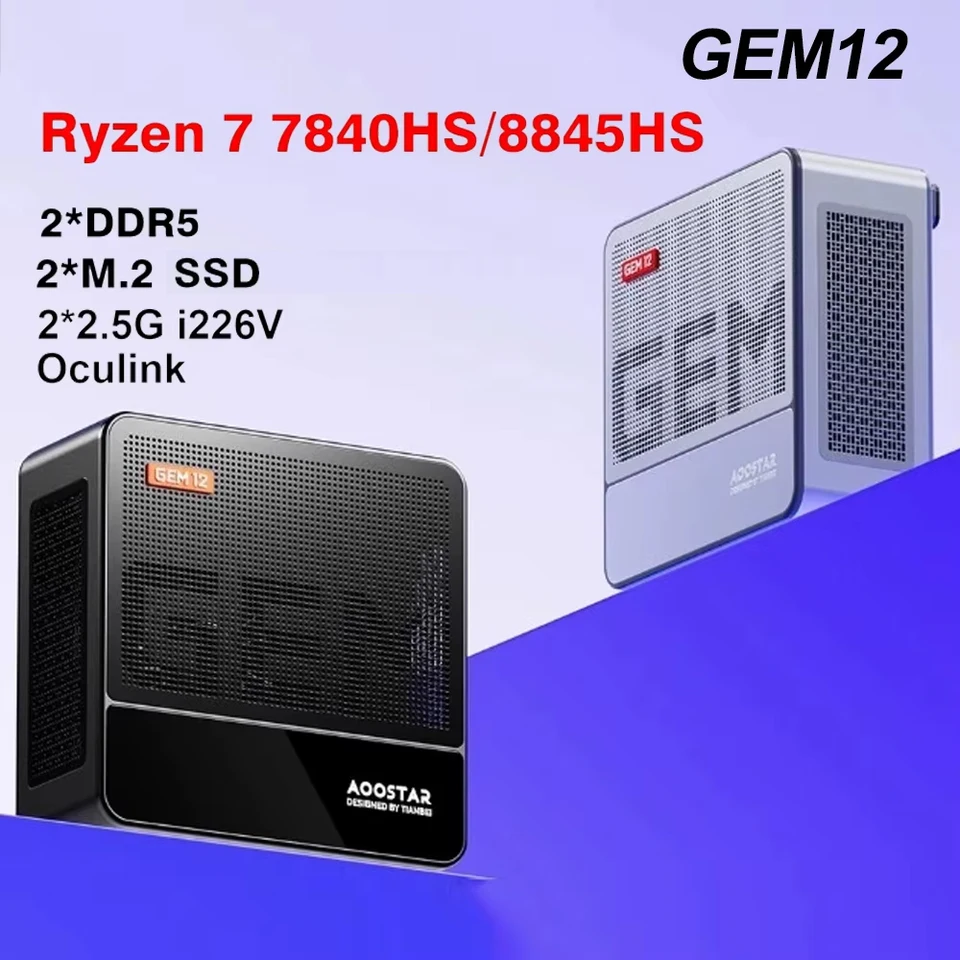 Mini PC Aoostar GEM12 Ryzen 7 8845HS 16GB 1TB