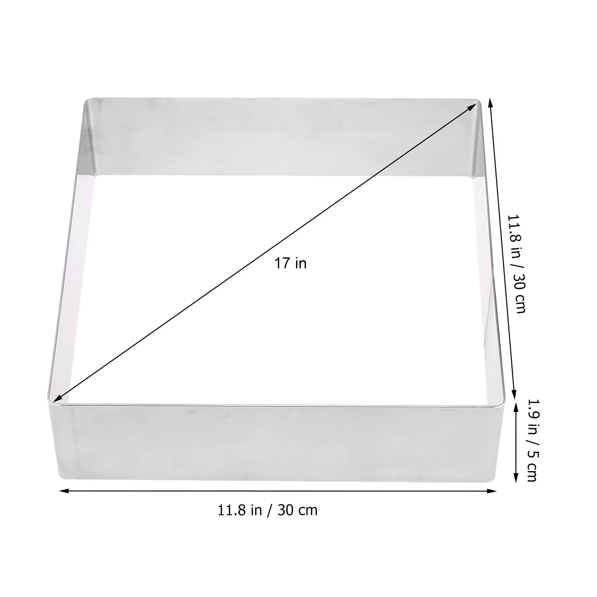 

Stainless Steel Cake Ring Square Mousse Cutter Baking Pastry Mould 17 Inch Silver Cookie Mold Oval Baking Tool Reusable