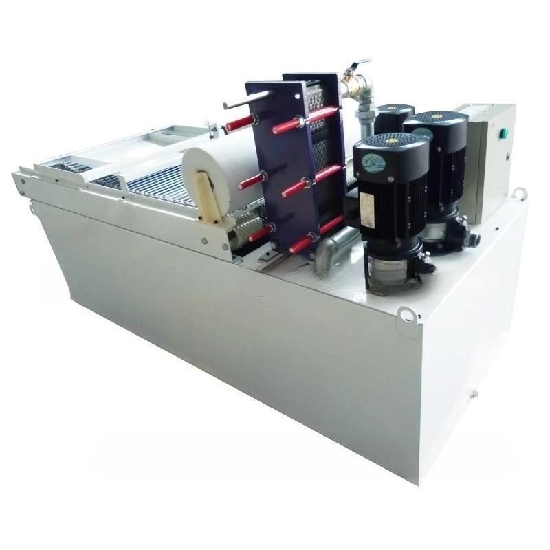 Combination of paper belt filter and sedimentation water tank