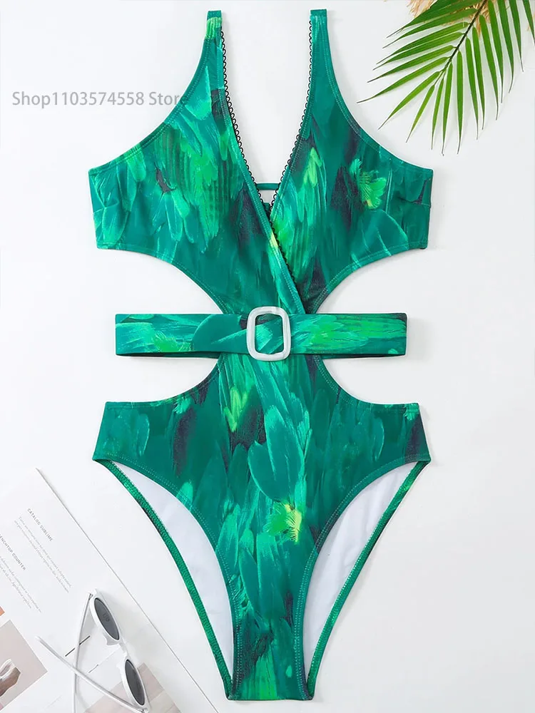 Women's single piece swimsuit, cross beaked collar, hollowed out swimsuit, beach clothing, 2024