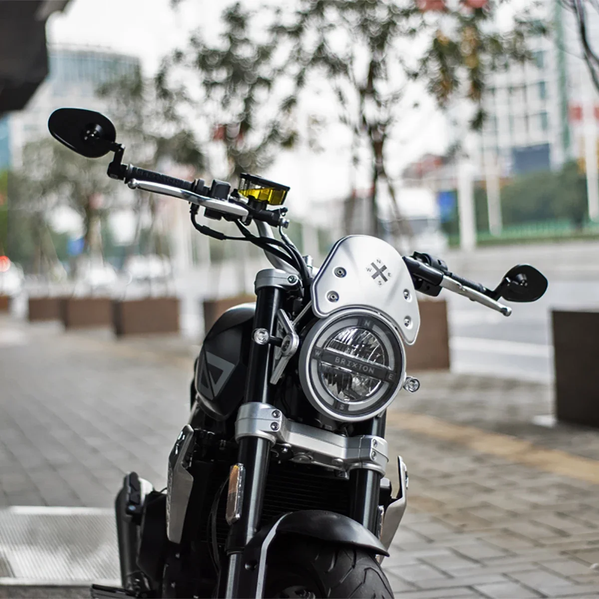 】CNC Oval Motorcycle Refitting General Aluminum Alloy Rearview Mirror with Wide Field Vision Handlebar End Mirror