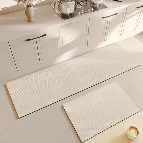 Vikama 미끄럼 방지 및 내유성 주방 욕실 현관 매트 홈 인테리어 1/2PCs 새로운 크림 바람 규조토 진흙 부드러운 매트 흡수제