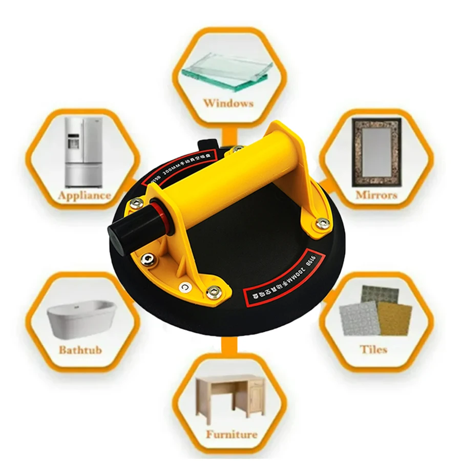 New 8 Inch 200KG Vacuum Suction Cups Powerful Heavy-Duty Hand Pump Sucker Lifted Magnets Handling Tools