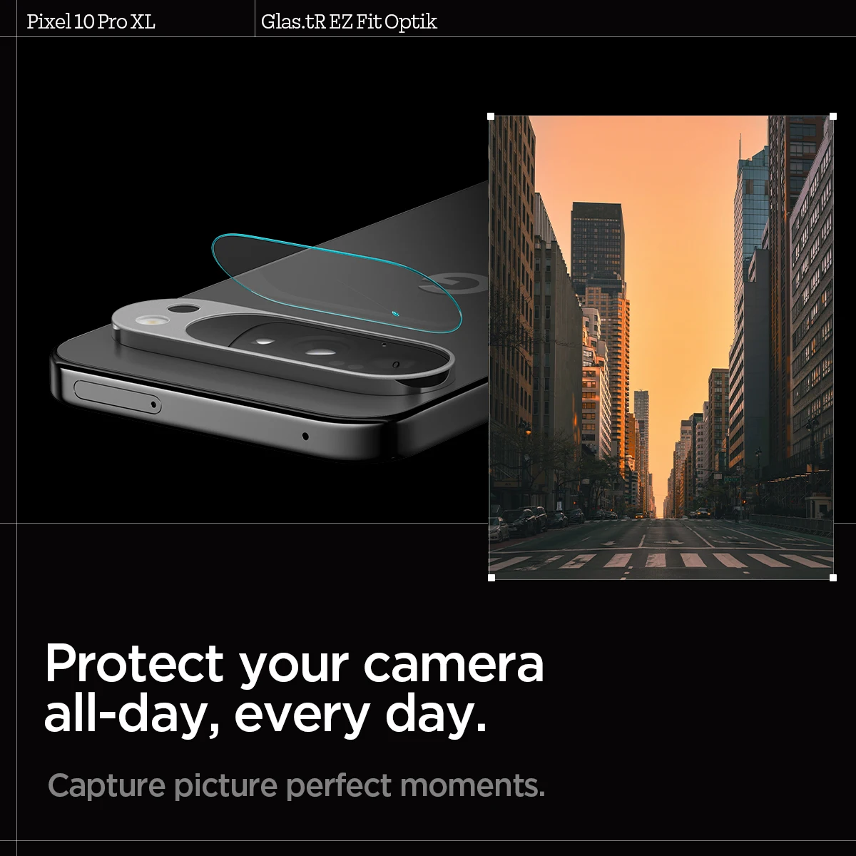 Spigen GLAS.tR EZ Fit Optik Pro Ochraniacz Obiektywu do Google Pixel 10 Pro XL / 10 Pro / 10 (2025) — zdjęcie produktu 3