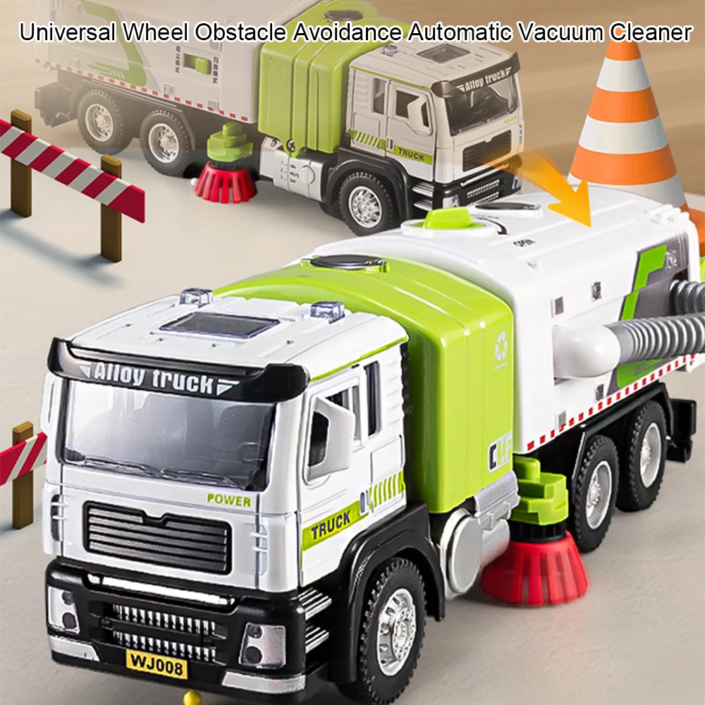 Maßstab 1:50 Legierung Kehrmaschine LKW Diecast Auto Spielzeug Türen geöffnet mit Sound Licht Miniatur Engineering Fahrzeug Kinder Puzzle Spielzeug