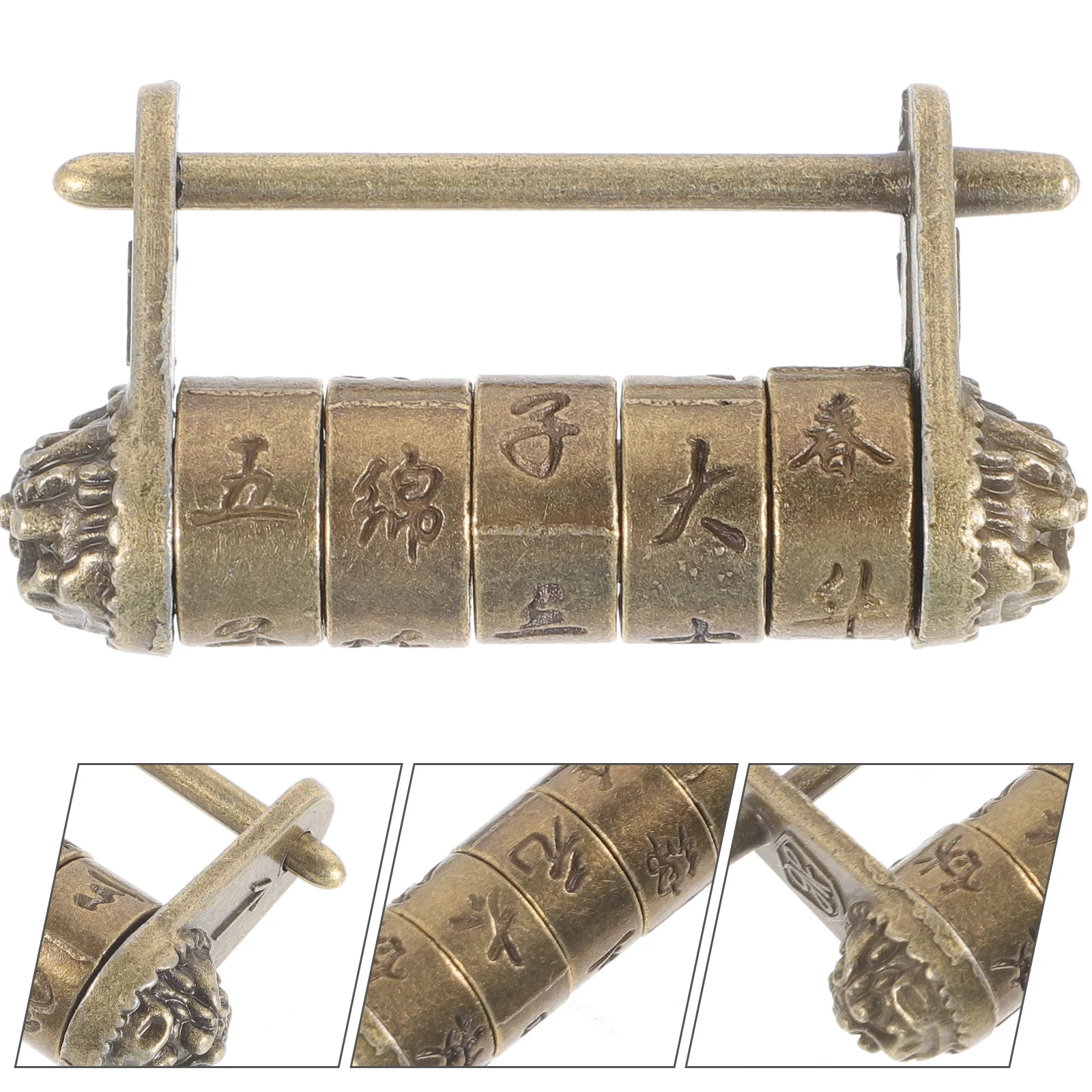 قفل بكلمة مرور نصية على الطراز الصيني العتيق قفل معدني صغير لخزانة الأدراج طقم تدقيق الطفل متين وعملي