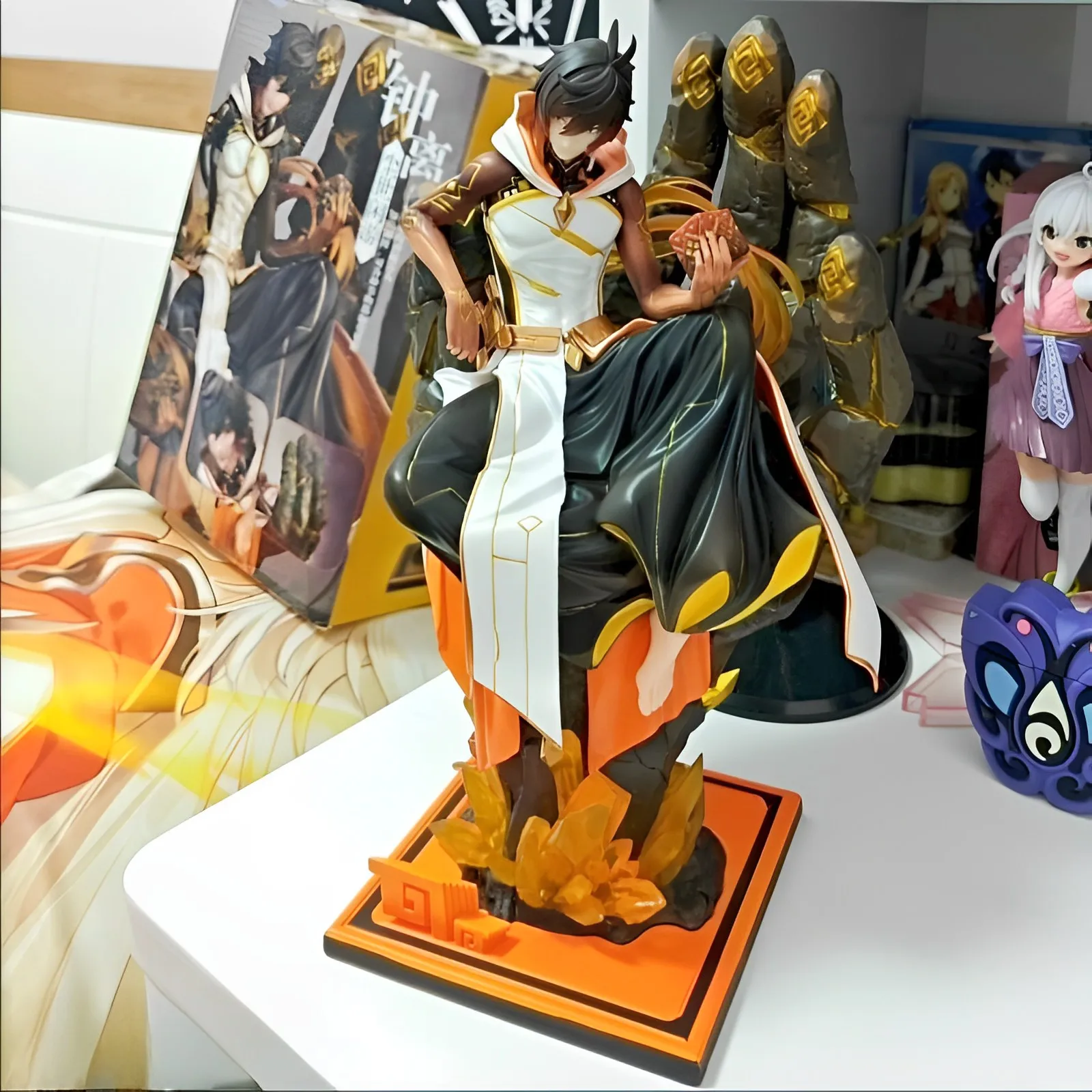 28cm Genshin Impact Zhongli Anime Figure God Clothing Action Figure  Figurine Colletible Toys Gifts Model Doll