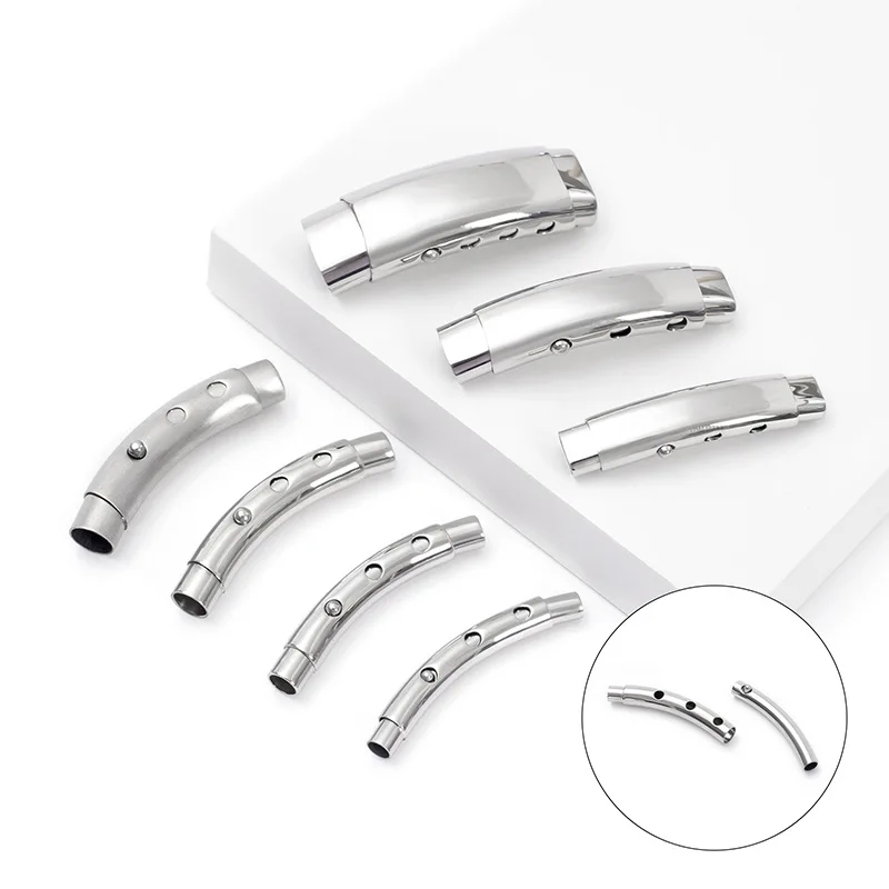 5Pcs Adjustable Stainless Steel Bayonet Clasps 3mm 4mm 5mm 6mm for DIY Leather Cord Bracelet Buckle Jewelry Making Supplies