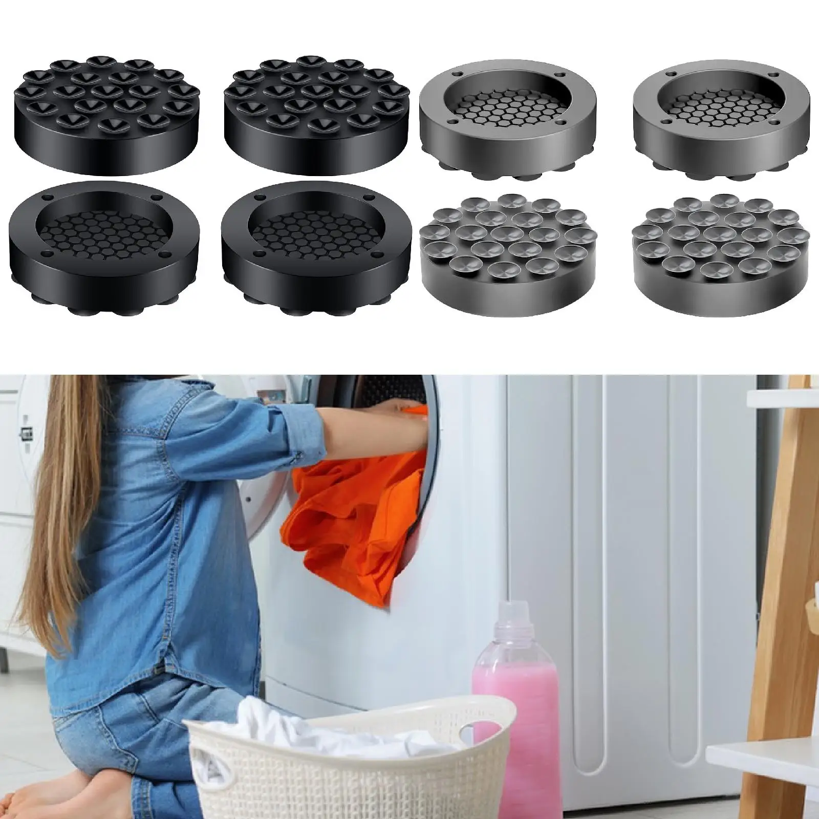 4x Anti Vibration Pads for Washing Machine Noise Cancelling Silicone 2.52