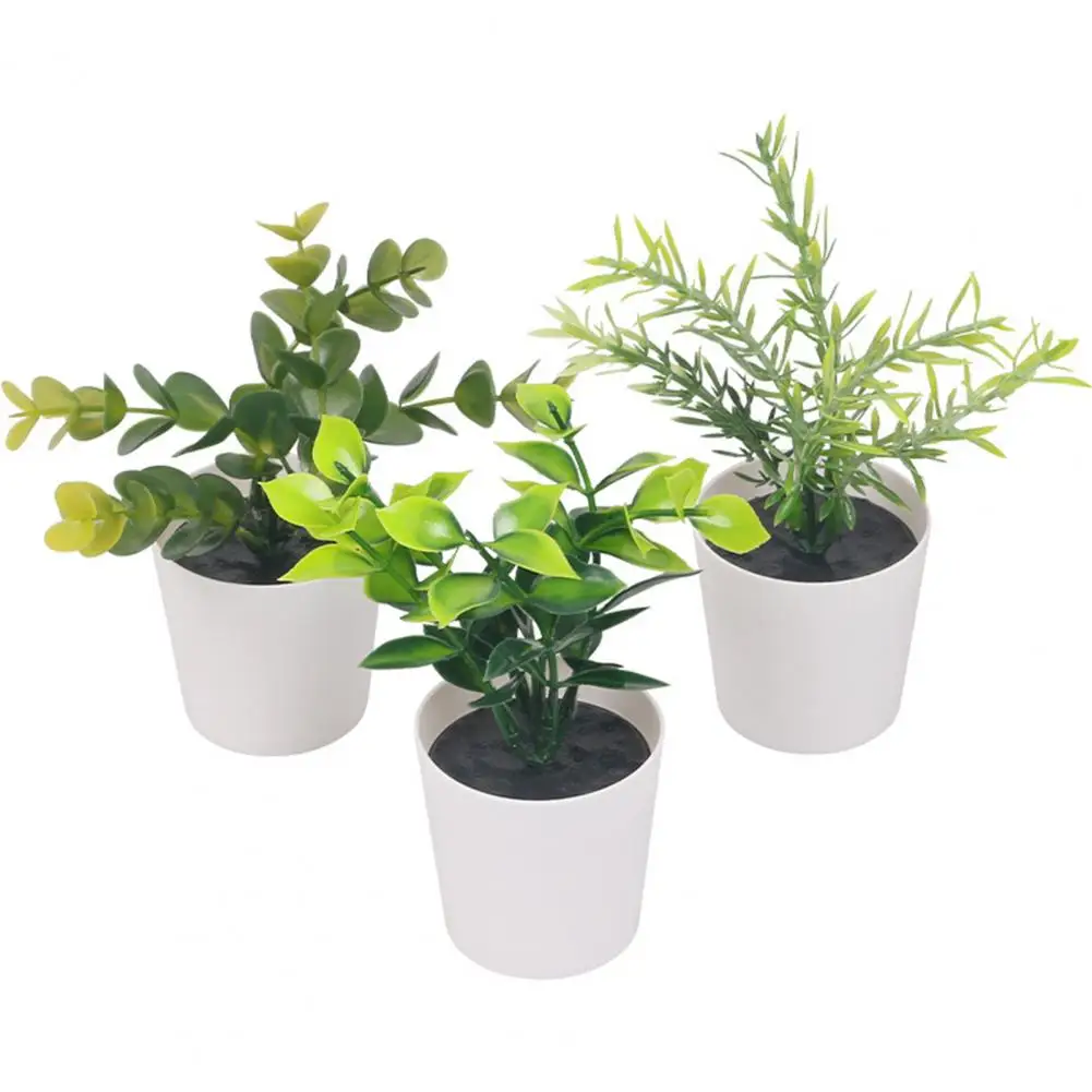 Beautiful Artificial Potted Plant  No Watering Colorfast Fake Potted Plant  Desktop Centerpiece Artificial Bonsai