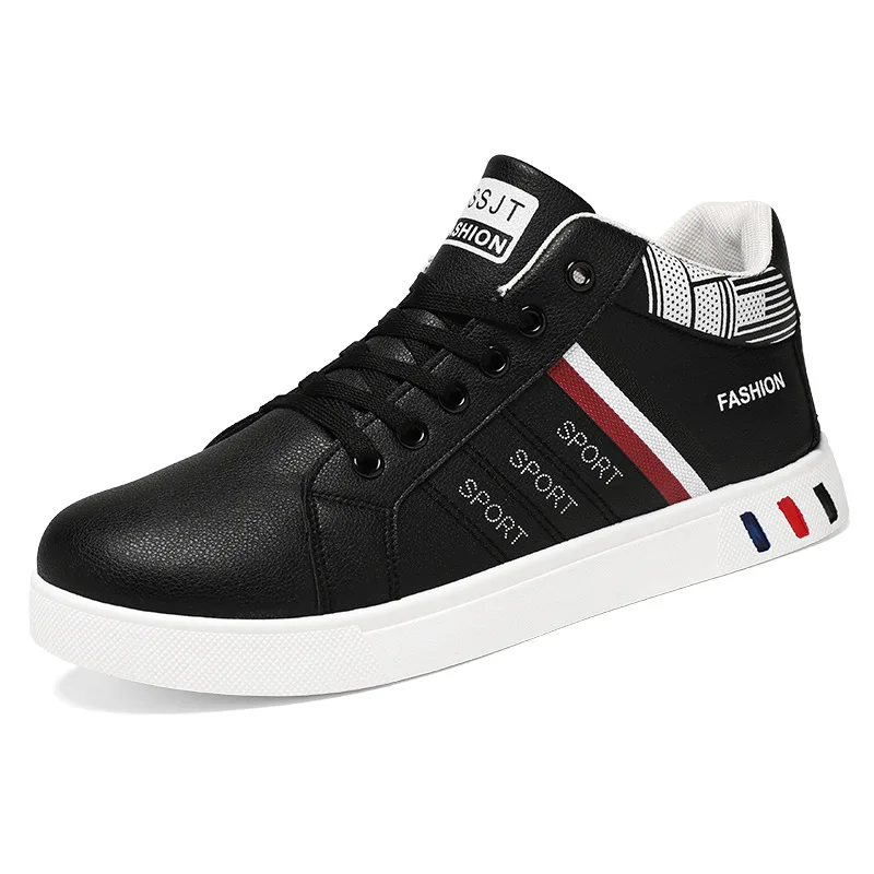 

Fashion Leather Men's Canvas Shoes Autumn High-Top Casual Shoes for Men Non-Slip Original Men's Sneakers Winter Tenis Masculino