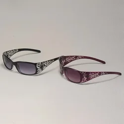 2PCS Vintage Classic Pattern Decoration Women's Sunglasses Y2K Suitable For Travel Vacation Decoration Glasses