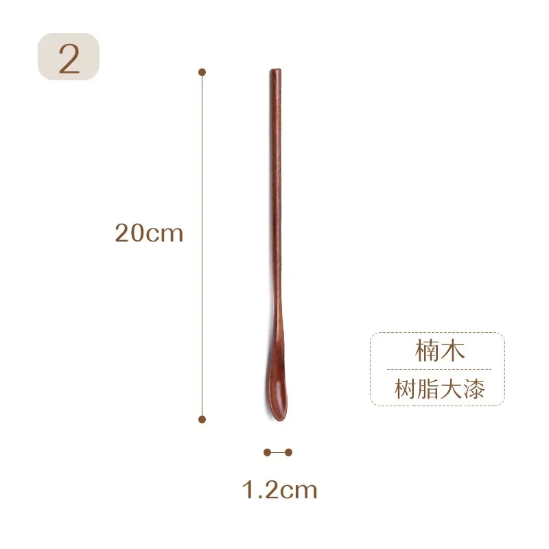 Handmake Spoon Long Handle Coffee-Spoon Tea Scoop Japanese Style Dessert-Spoon Wooden-Spoon Mixing Stirring Spoon for Tea Coffee