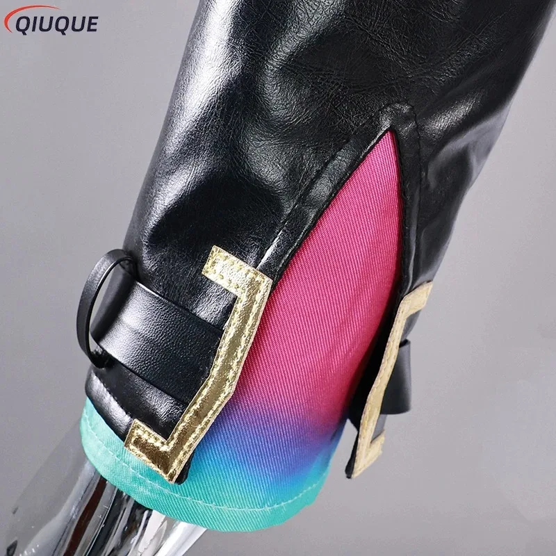 غامض LOL مسحوق شعر مستعار Jinx تأثيري المرأة زي للإناث الفتيات تمويه الملابس وتتسابق هالوين كرنفال لعب الأدوار البدلة