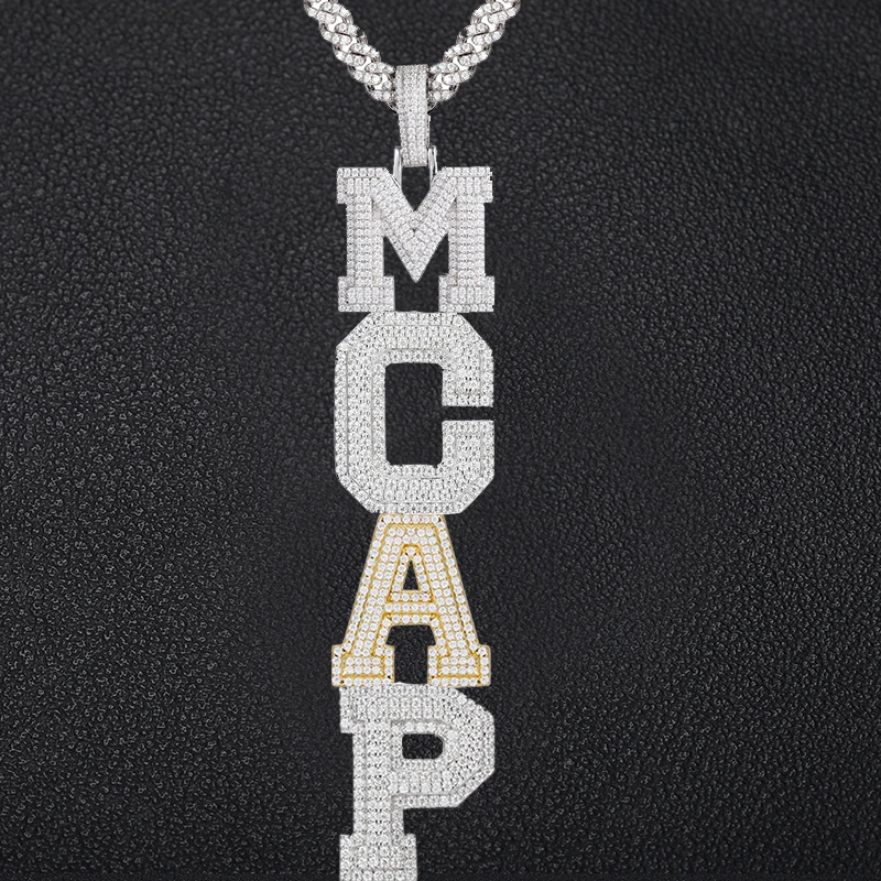 Imagem -04 - Nome Personalizado Carta Pingente para Homens 925 Prata Moissanite Iced Out Pingente Hip Hop Jóias Presentes Alta Qualidade