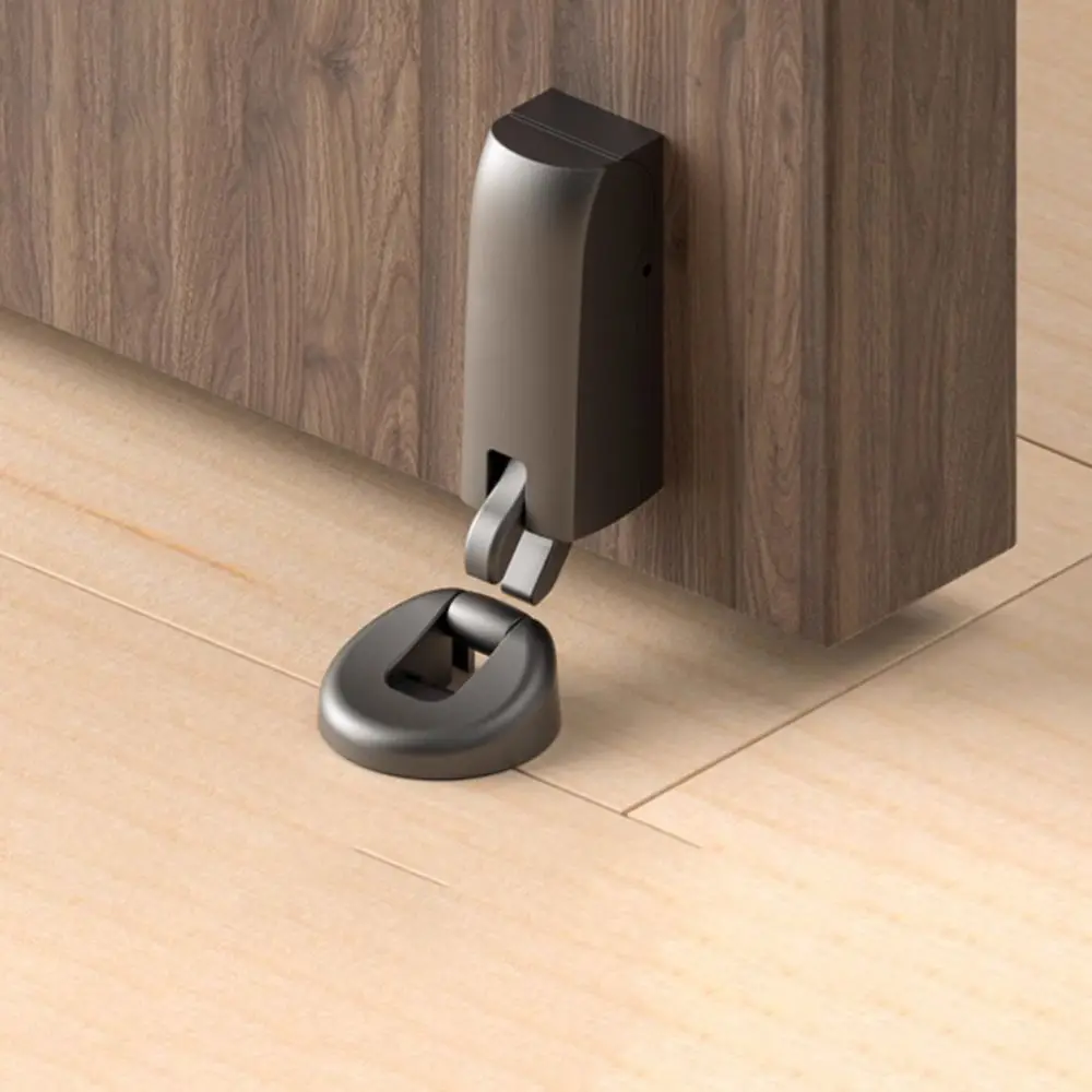 

Компактный гидравлический дверной стопор, безопасные для детей металлические аксессуары, бесшумный дверной стопор, ветрозащитный, без перфорации, настенный стопор