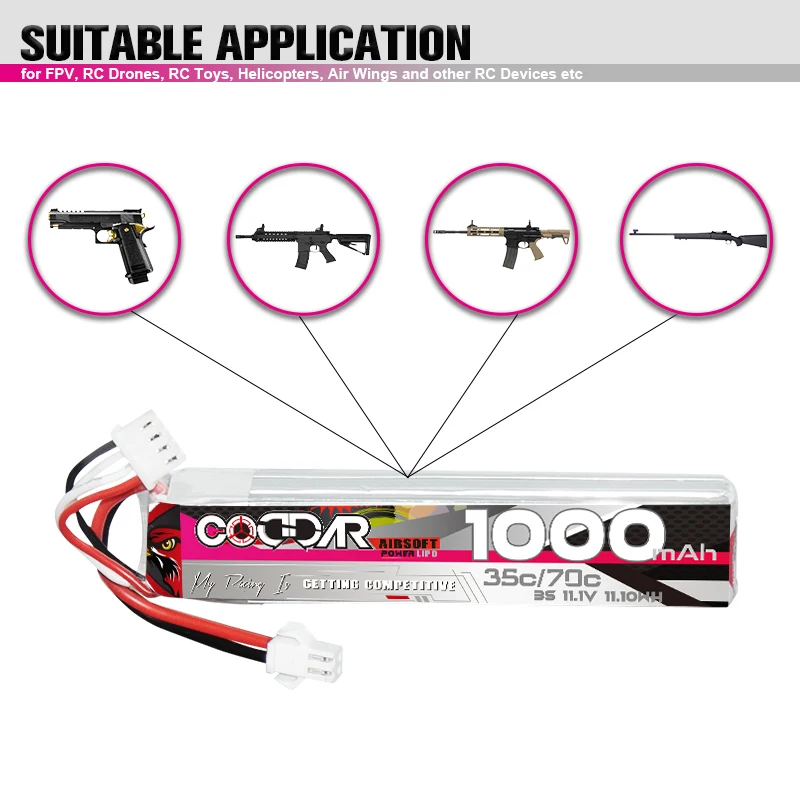 CODDAR 11.1 فولت 3S 1000 مللي أمبير بطارية ليبو مع T/XT30/XT60/SM/Tamiya التوصيل ل Airsoft BB مسدس الهواء ألعاب كهربائية أجزاء البنادق