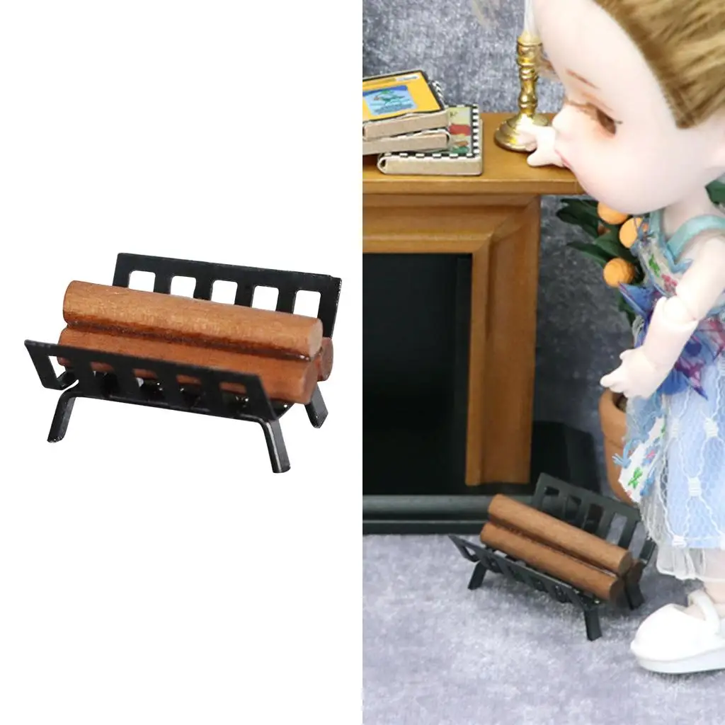 1:12 Dollhouse Miniature barbecue Oven Model,Roasting Cart Firewood Rack