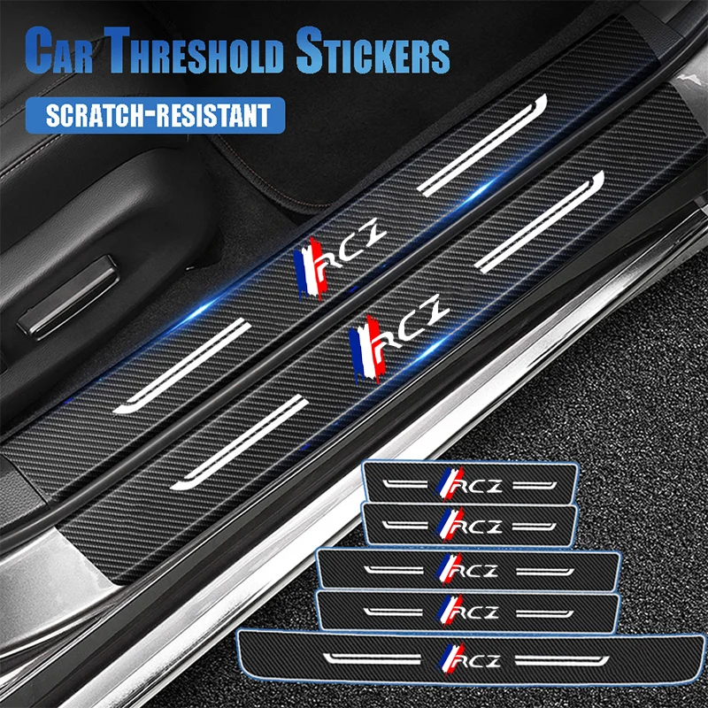 Car Guard Decals for Peugeot RCZ Door Trunk Threshold Protective Anti Scratch Strip Sticker Sill Kick Plate Water Proofing Films