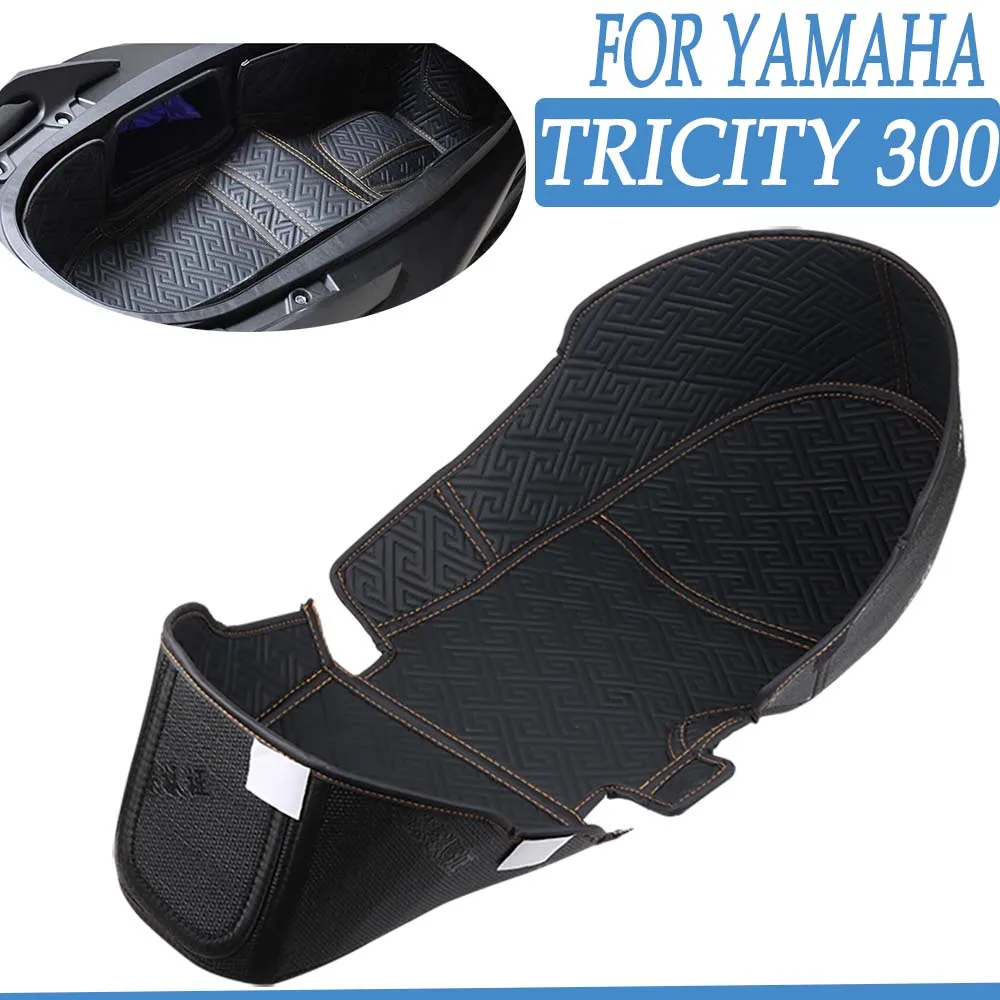 For Tricity 300 2022 2023 Motorcycle Storage Box Leather Rear Trunk Cargo Liner Protector Seat Bucket Pad For Yamaha