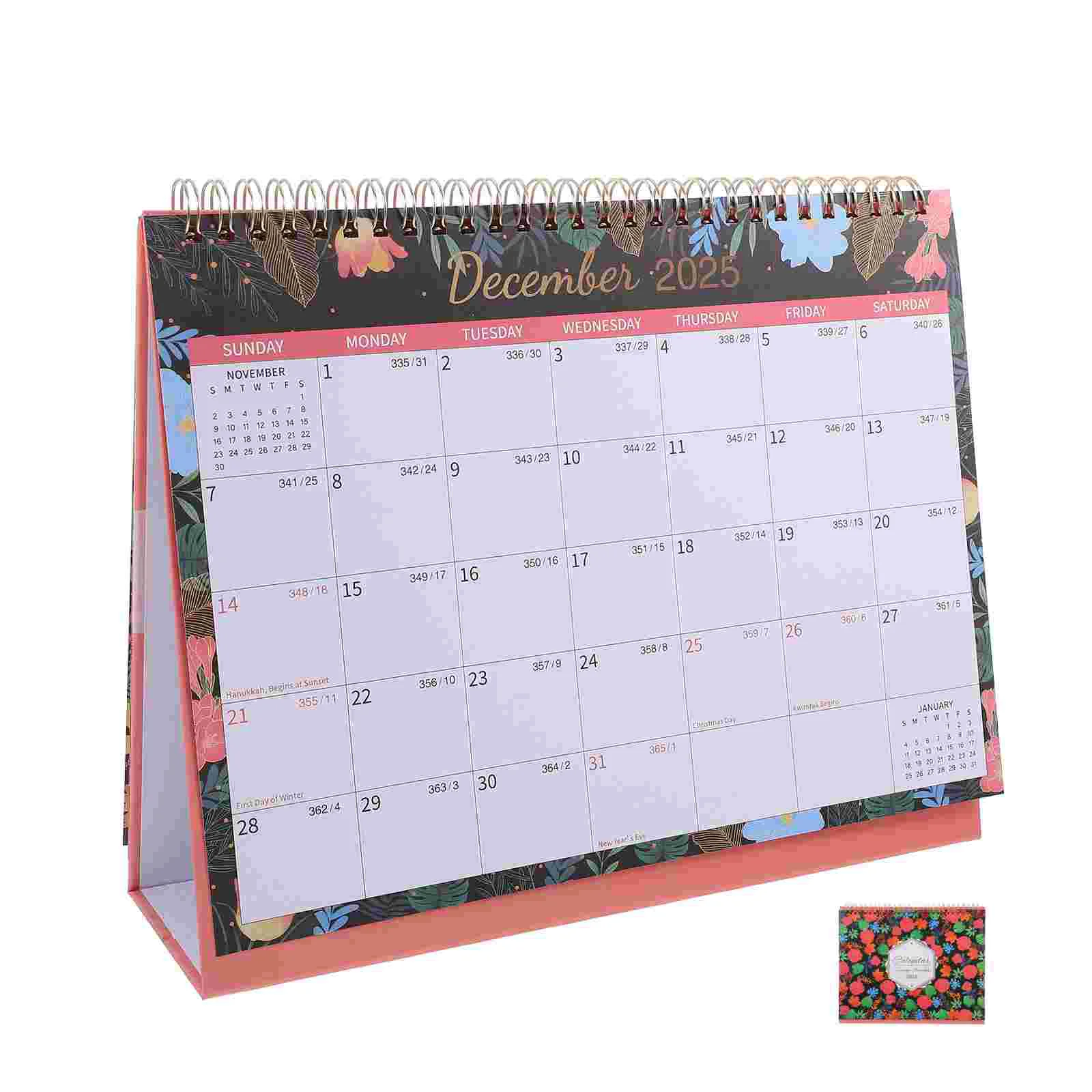 

2025 Desk Calendar Desktop Calendars Vertical Stand up Table Office Paper English Advent