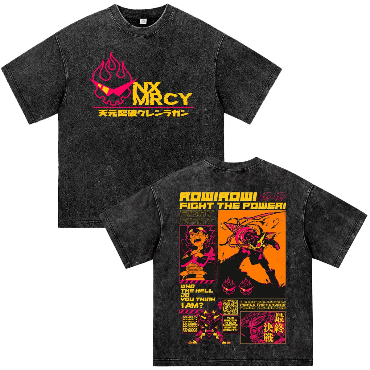 Camisetas Vintage de Anime Japonés Tengen Toppa Gurren Lagann, Ropa para Hombre, Moda Casual, Camisetas de Manga Corta Extra Grandes