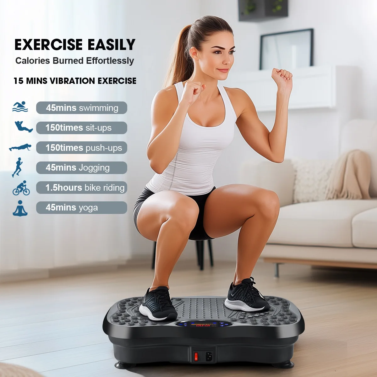 New Vibration Plate Exercise Machine Whole Body Workout Power Vibrate Fitness Platform Vibration Plate Weight Loss & Shaping