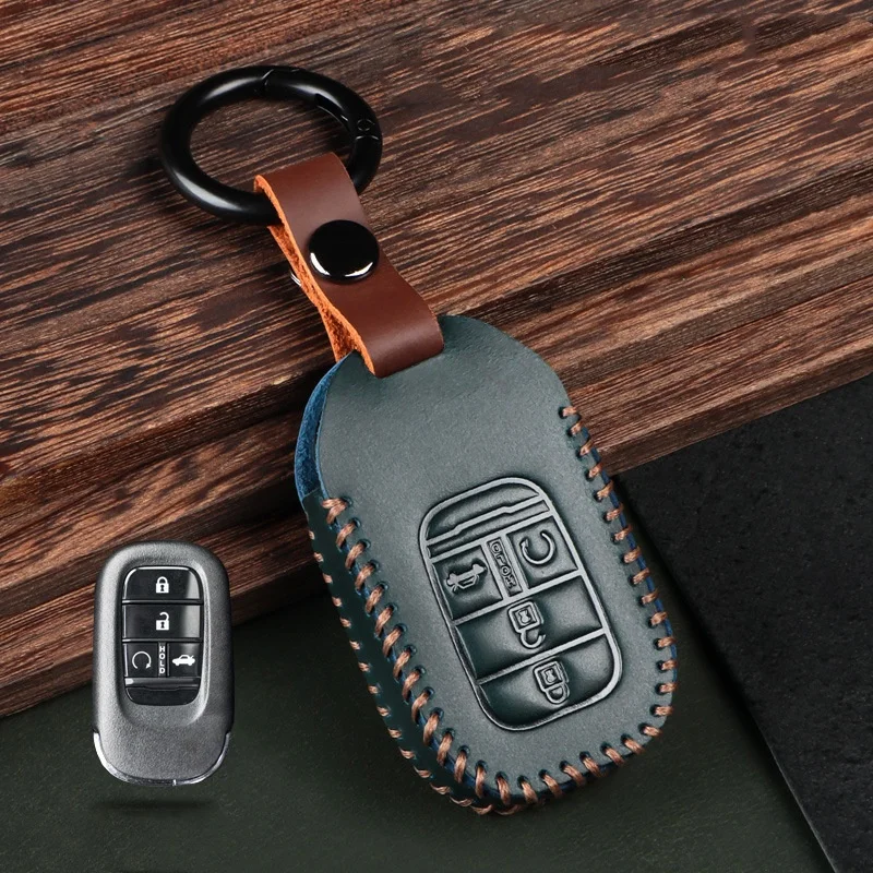 Genuine Leather Car Key Cover Case for Honda Odyssey Allison Civic CRV tenth generation Accord Binzhi XRV Auto Accessories